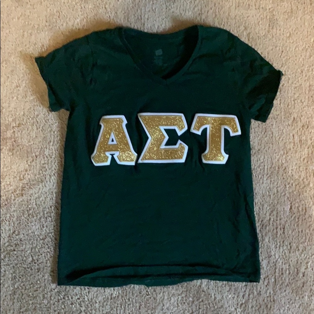 Alpha sigma tau raised letters tshirt